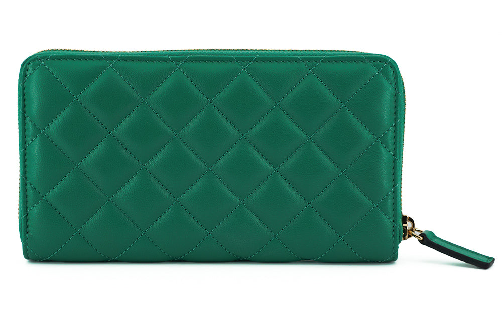 Versace Elegant quilted leather zip wallet